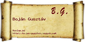 Boján Gusztáv névjegykártya